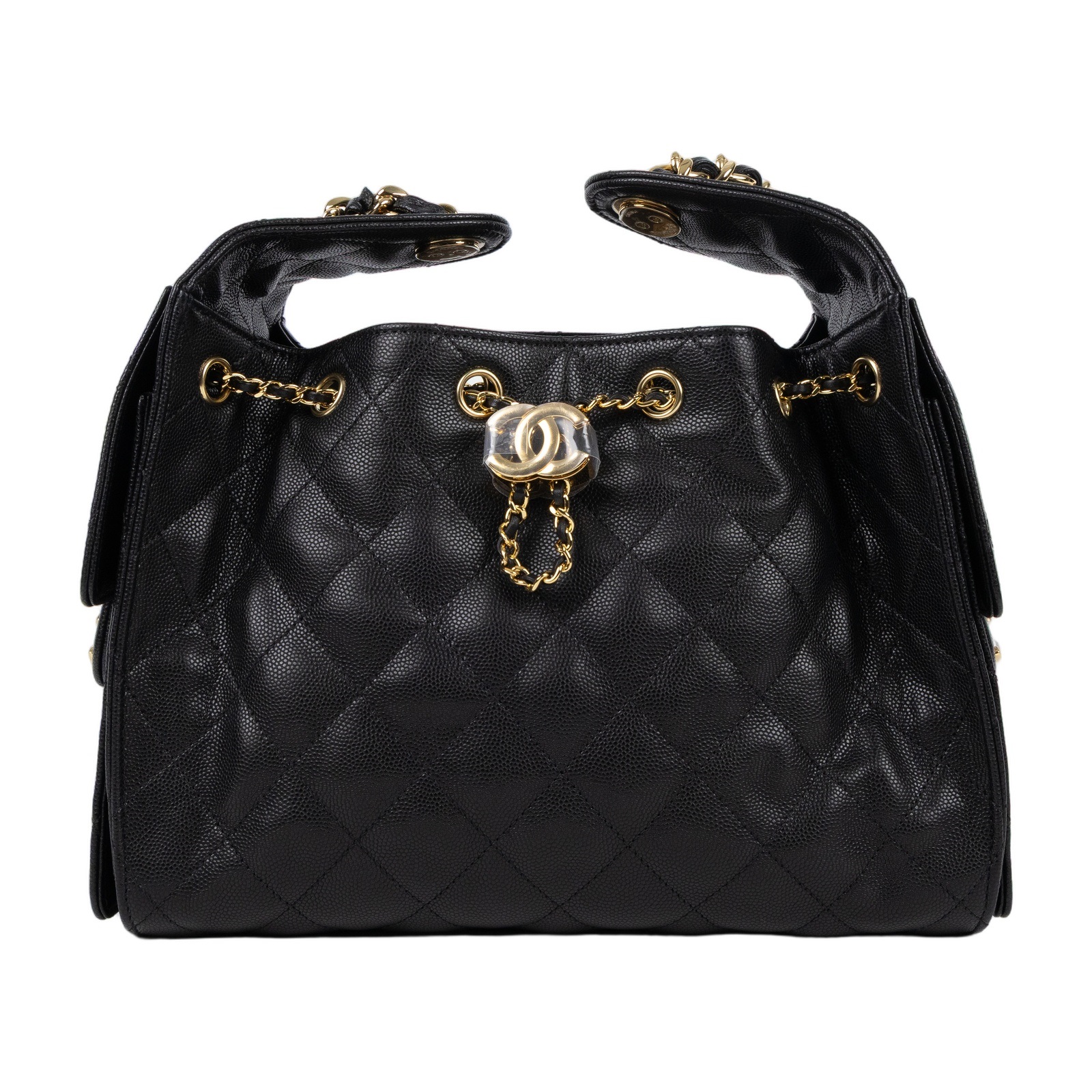 香奈兒 CHANEL 25 小型包 AS5293 晶片款 黑金荔枝25包 小號 原廠盒子/防塵袋