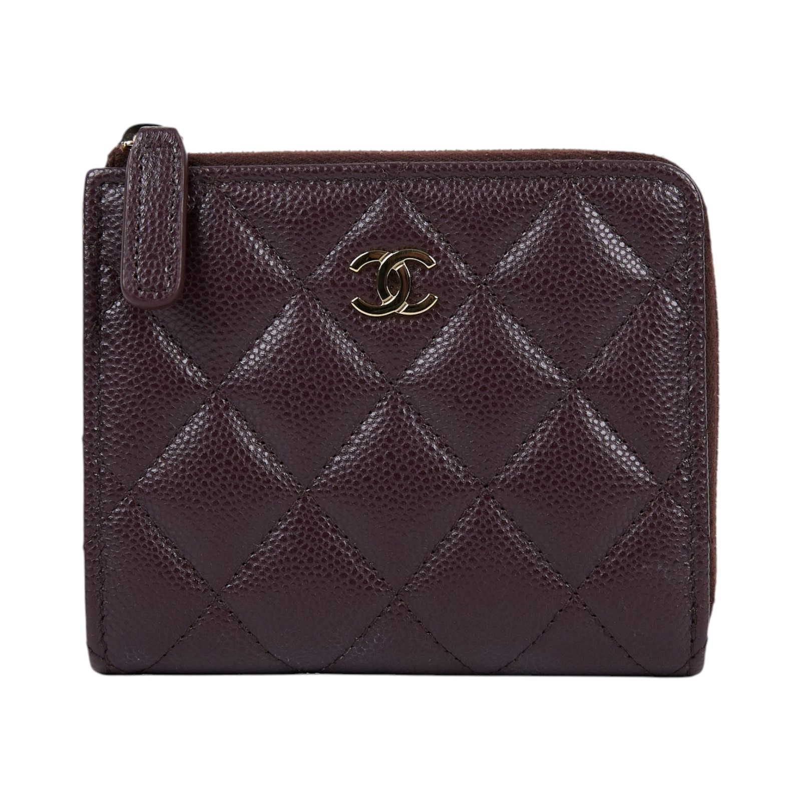 香奈兒 CHANEL CC LOGO 零錢包 卡片夾 AP3999 晶片款 酒紅L型短夾 無附屬品