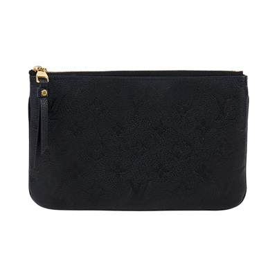 路易威登 LOUIS VUITTON Double Zip Pochette 牛皮 多夾層手拿 斜背包 M68568  原廠盒子/防塵袋/背帶