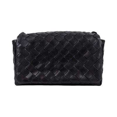 寶緹嘉 BOTTEGA VENETA Intrecciato 翻蓋編織迷你包 857931V2HL0 晶片款 黑INTRECCIATO迷你翻蓋包 無附屬品