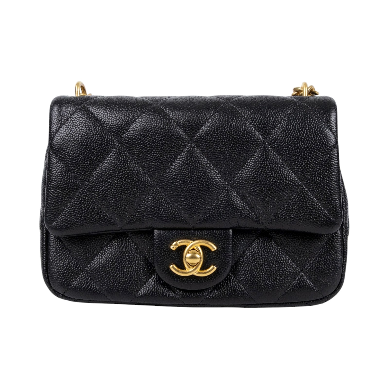 香奈兒 CHANEL 心型金球 方胖 肩背 斜背口蓋包  AS3829 B10277 晶片款 黑金荔枝愛心調節方胖 防塵袋/國外購買證明