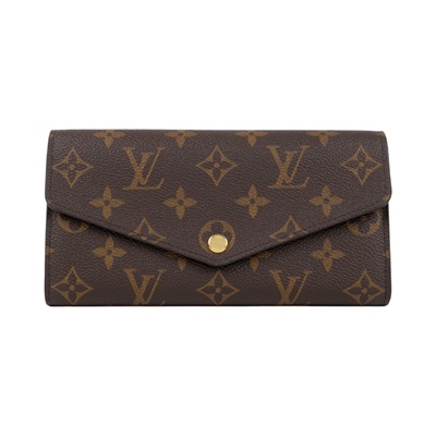 路易威登 LOUIS VUITTON Sarah 錢包 口蓋長夾 棕色 M60531 晶片款 原花SARAH掀蓋長夾 原廠盒子/防塵袋