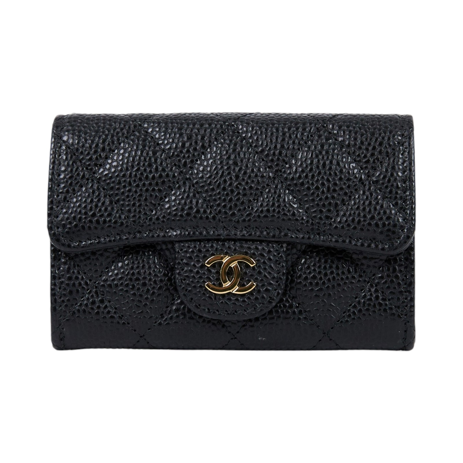 香奈兒 CHANEL CC LOGO 口蓋 卡片夾 錢包 AP0214 Y01864 晶片款 黑金荔枝掀蓋卡包 原廠盒子/防塵袋/購買證明