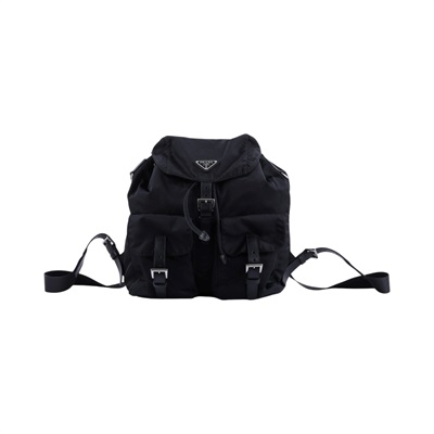 普拉達 PRADA Re-Nylon 中型 背囊 後背包 化妝袋 1BZ811_RV44 黑銀尼龍後包 無附屬品