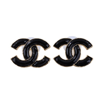 香奈兒 CHANEL CC LOGO 耳環 耳針 ABC250 B14730L23K 黑金LOGO耳環 無附屬品