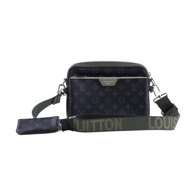 路易威登 LOUIS VUITTON Trio 郵差包 Monogram Eclipse 帆布 卡其綠色 釕色金屬配件 M28628 晶片款  原廠盒子/防塵袋/背帶/購買證明