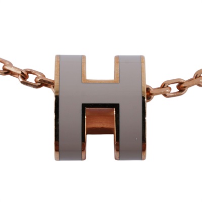 愛馬仕 Hermes Mini Pop H 墜飾 栗子色 H147992FO55 /GD1204 栗子灰MINI POP H 項鍊 原廠盒子/內襯/購買證明影本