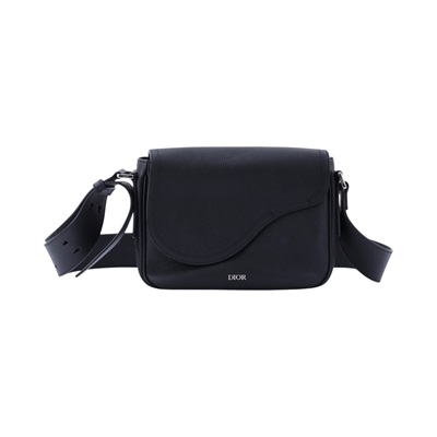 迪奧 CHRISTIAN DIOR Saddle 郵差包 1ADME130YMJ 黑牛皮SADDLE迷你郵差包 防塵袋