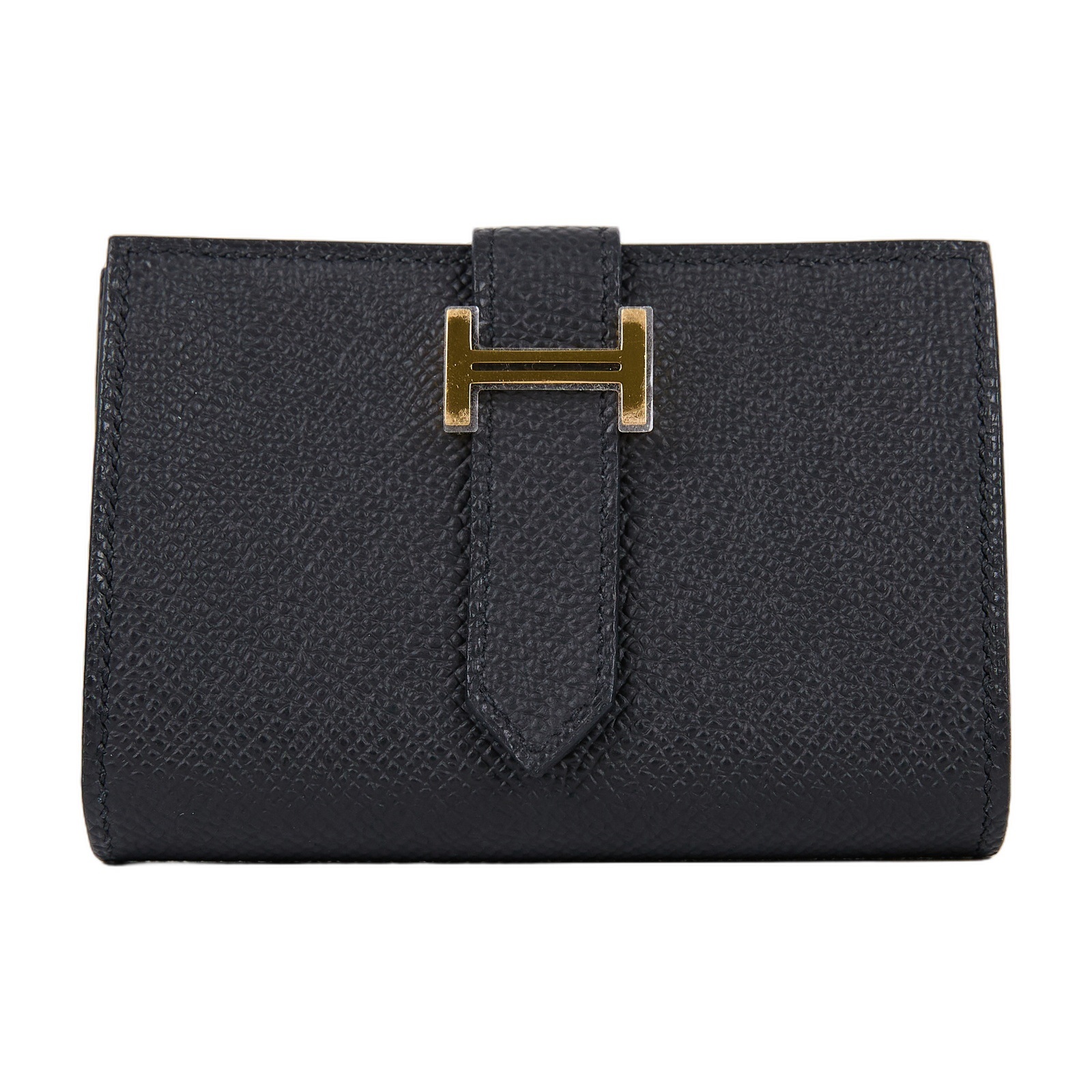 愛馬仕 Hermes Bearn Mini 短夾 金色五金 黑色 H039796CC89 /W AI 009 WS W刻 黑金BEARN MINI 原廠盒子