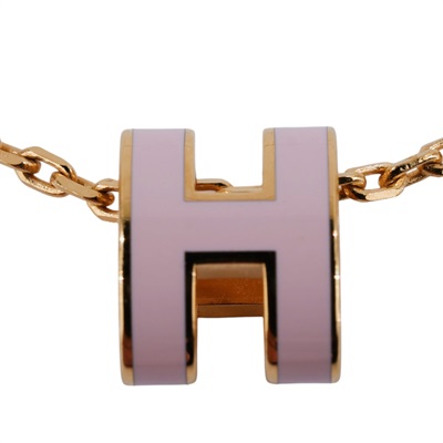 愛馬仕 Hermes Mini Pop H 墜飾 POPHPMINI GD 02 33 粉/金MINI POP H項鍊 原廠盒子/防塵袋