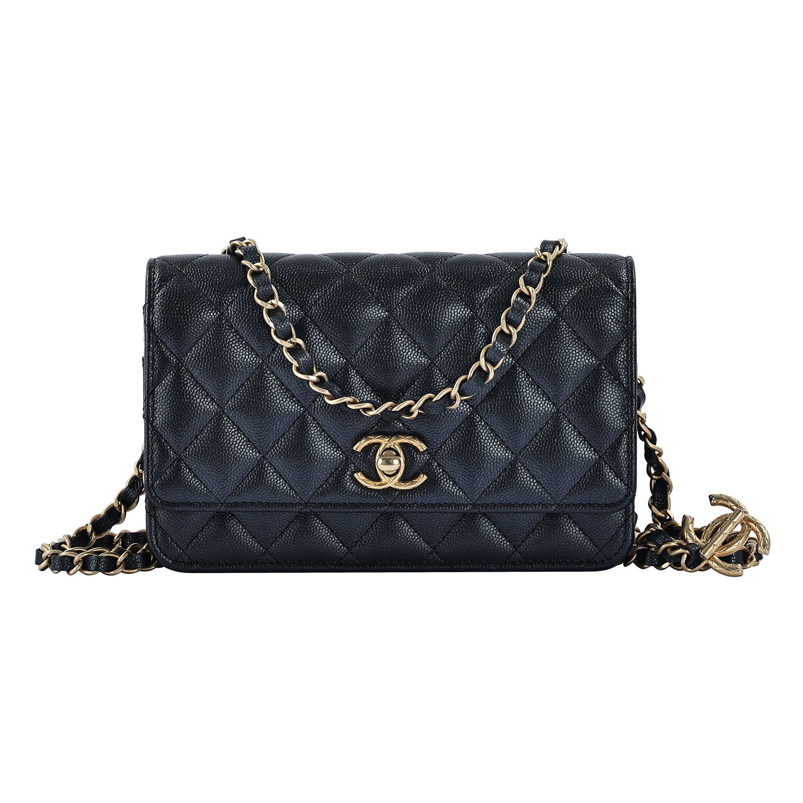 香奈兒CHANEL 菱格紋調節扣WOC 口蓋包AP3479 黑金荔枝牛T扣調節WOC 原廠盒子/防塵袋/購買證明二手精品- BRAND楓月官方購物網站