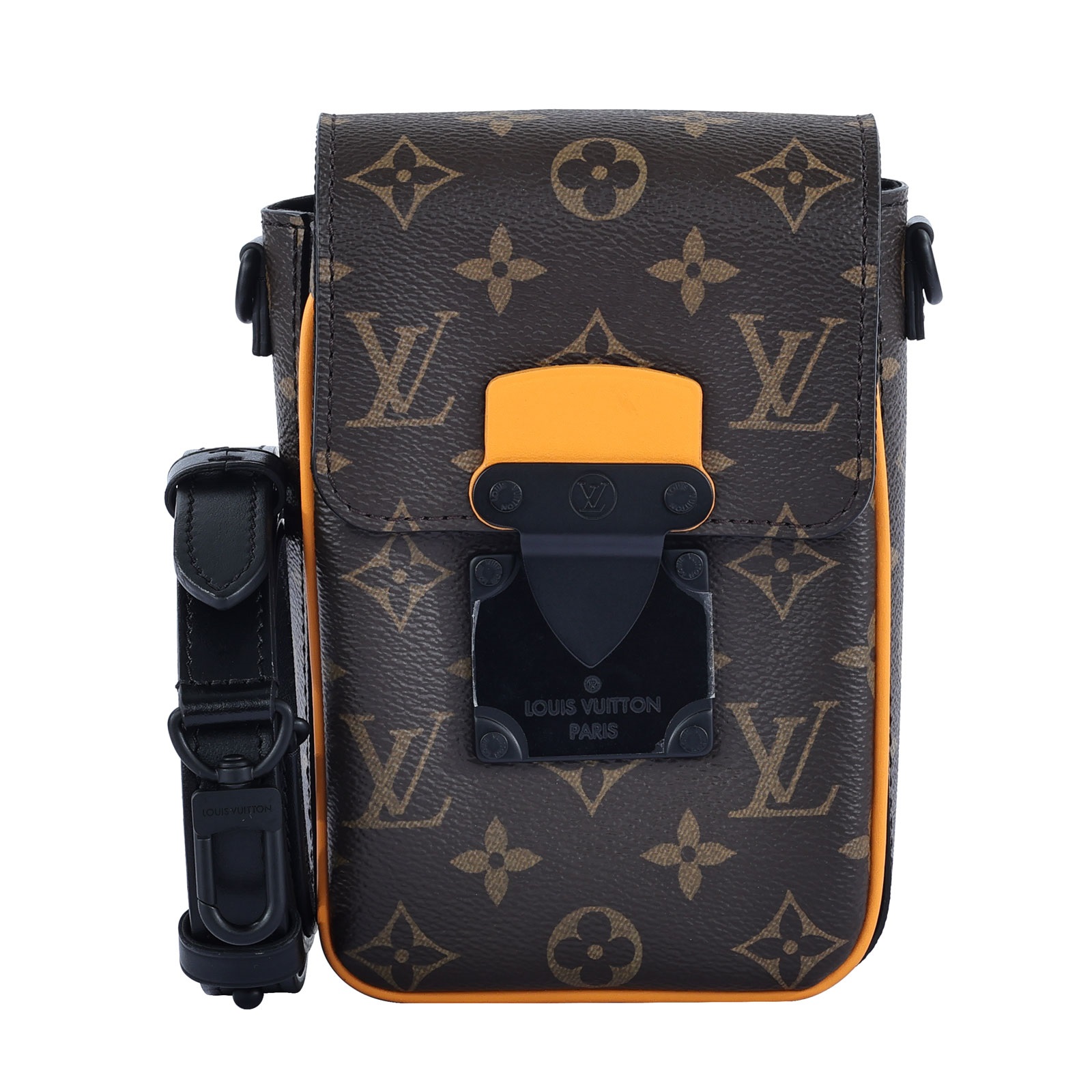 路易威登 LOUIS VUITTON S-Lock 直式隨身錢包 M82535 晶片款 原花黃框S-LOCK手機包 原廠盒子/防塵袋/背帶