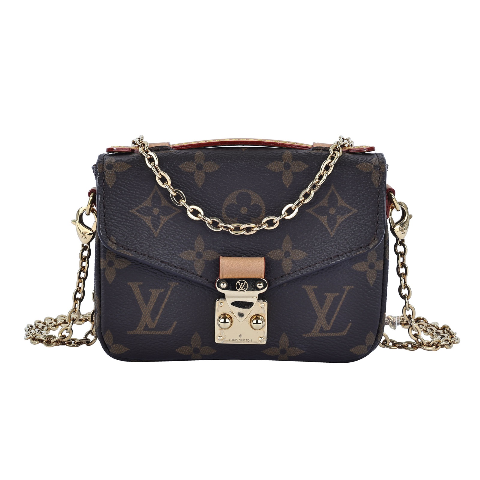 路易威登 LOUIS VUITTON Micro Métis Monogram 帆布 錢包 小型皮件 M81267 晶片款  背帶