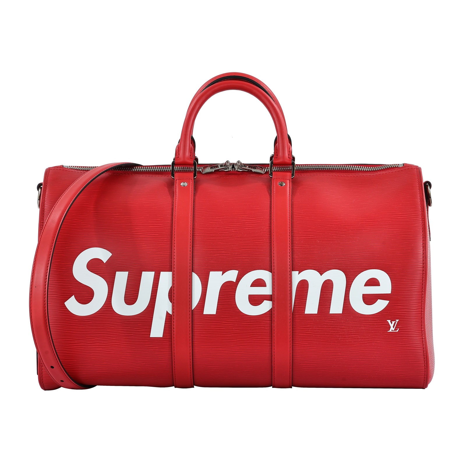 路易威登 LOUIS VUITTON supreme 聯名 Keepall Bandoulière 45 手提 肩背 波士頓包  M53419  防塵袋/背帶/鎖組/吊牌