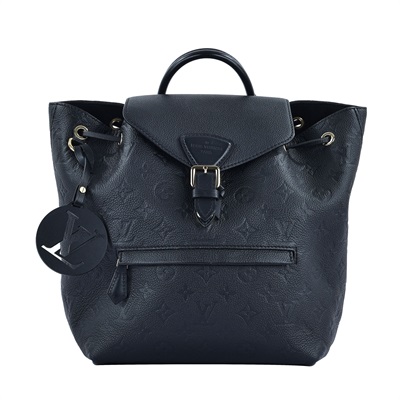 路易威登 LOUIS VUITTON Montsouris 雙肩 後背包 M45205 晶片款 黑壓紋皮革MONTSOURIS 後背包 防塵袋/吊飾