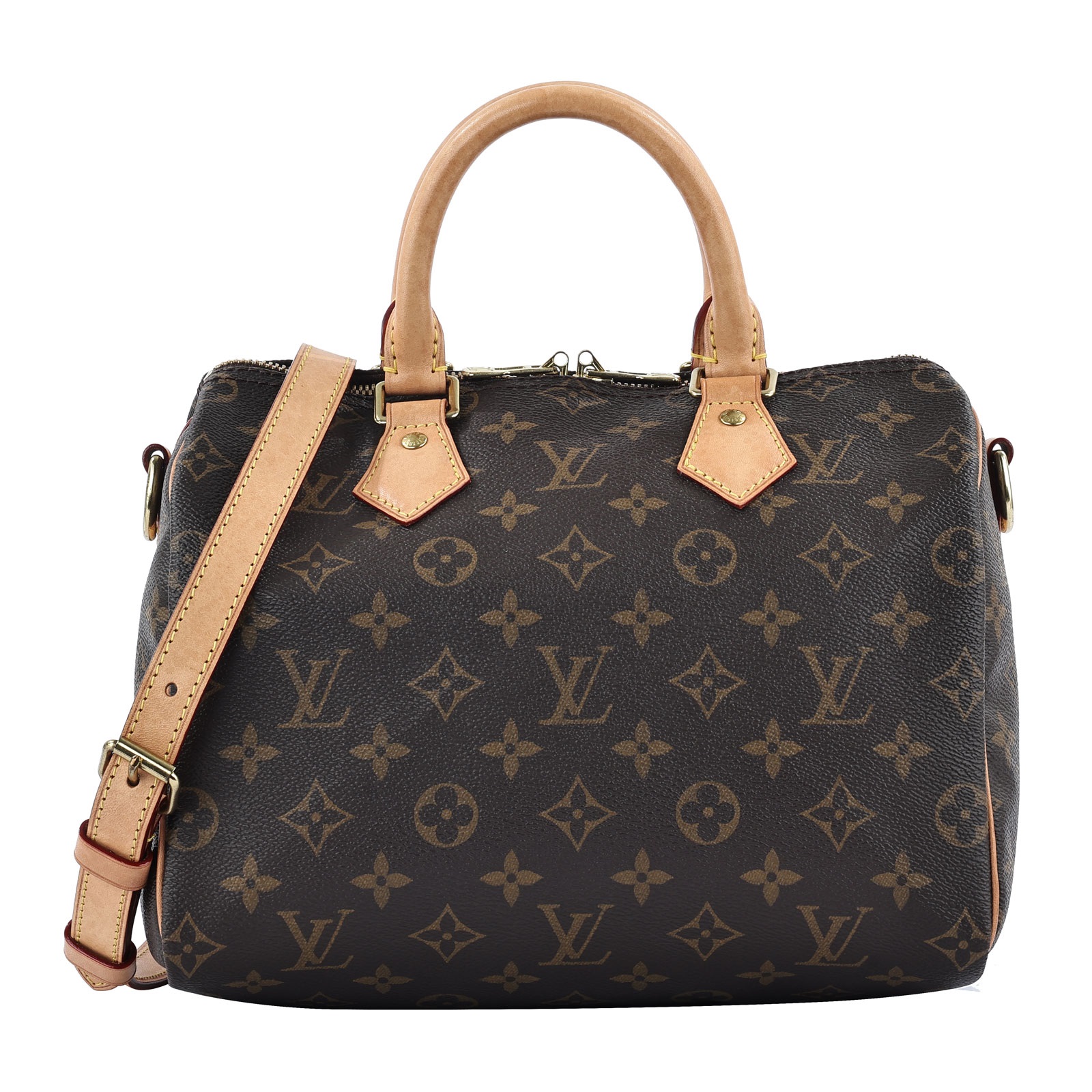 路易威登 LOUIS VUITTON Speedy Bandoulière  25 原花 手提 斜背 波士頓包 M41113 晶片款  防塵袋/背帶/鎖組