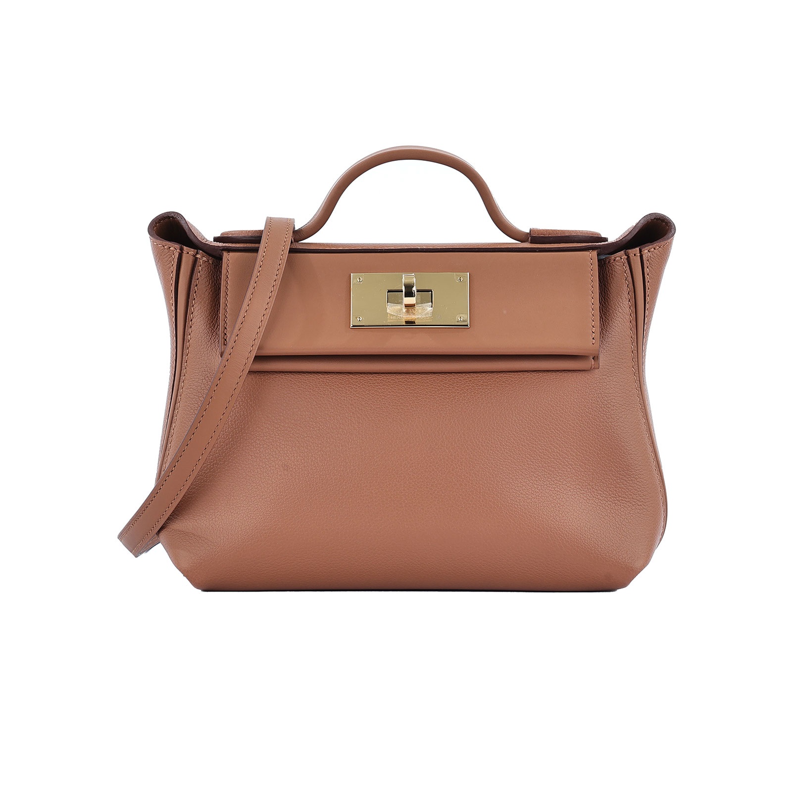 愛馬仕 Hermès 24/24 21 手提包 24/24/21 W IT 135 IC 　W刻 金棕金釦 MINI 24/24 原廠盒子/防塵袋/背帶