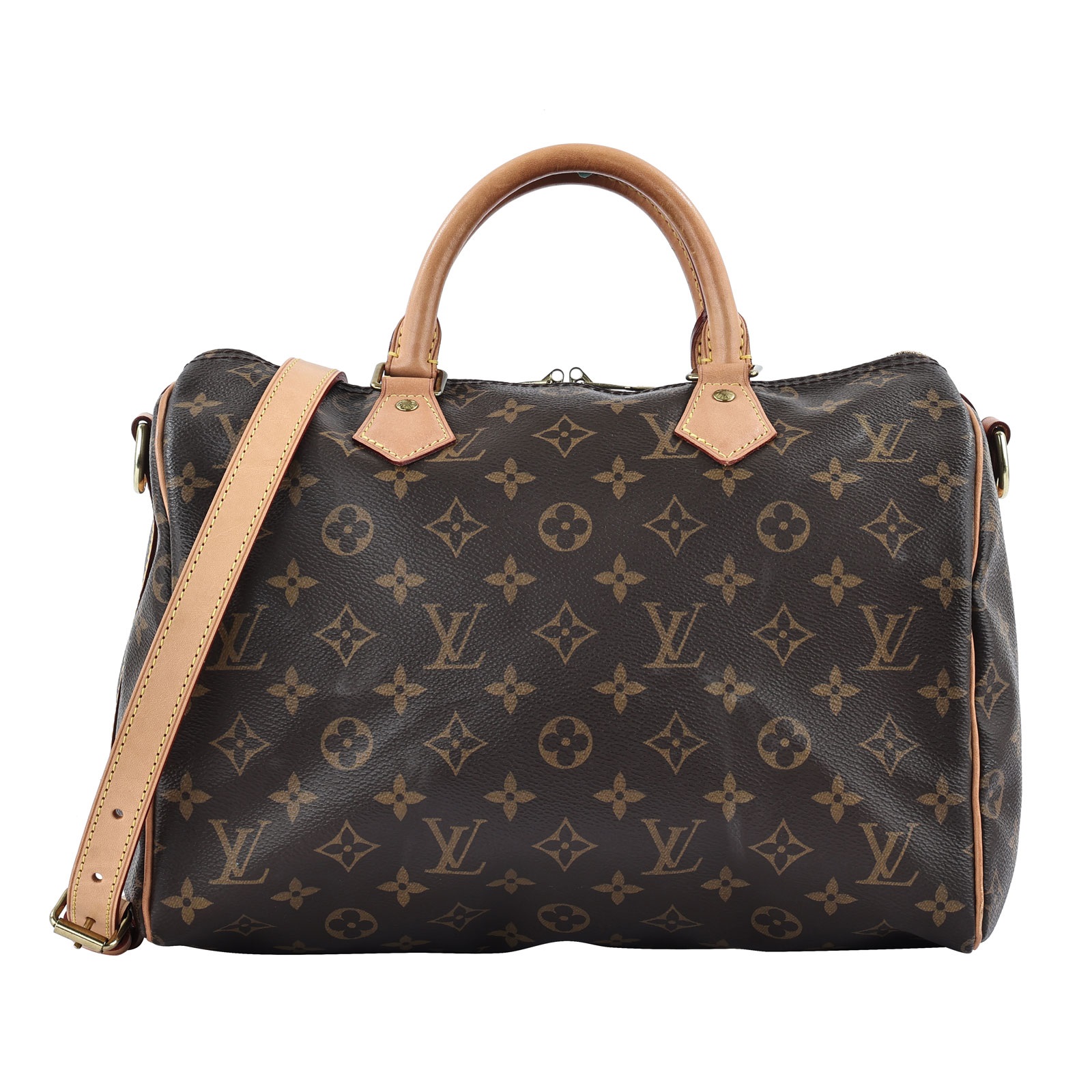 路易威登 LOUIS VUITTON Speedy Bandoulière  30 原花 手提 斜背 波士頓包 M41112  防塵袋/背帶/鎖組