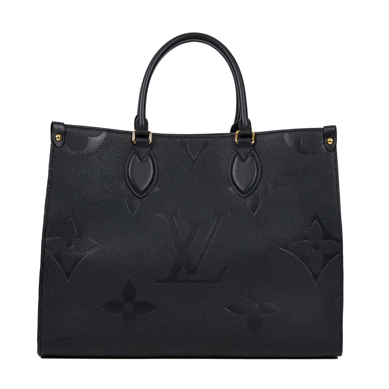 路易威登 LOUIS VUITTON OnTheGo MM 黑色 壓花 手提 肩背包 M45595 晶片款  原廠盒子/防塵袋