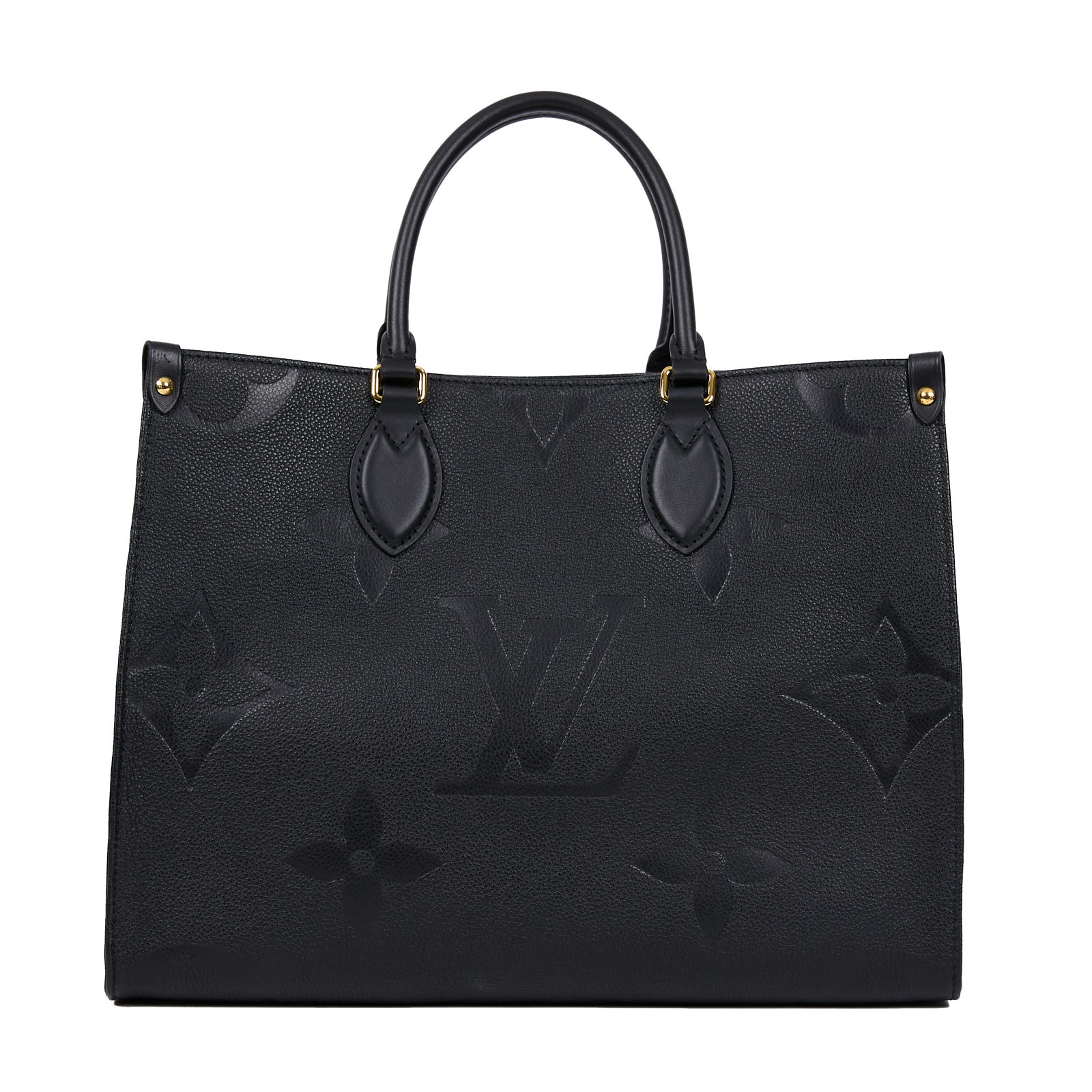 路易威登 LOUIS VUITTON OnTheGo MM 黑色 壓花 手提 肩背包 M45595 晶片款  原廠盒子/防塵袋