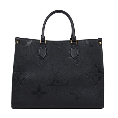 路易威登 LOUIS VUITTON OnTheGo MM 黑色 壓花 手提 肩背包 M45595 晶片款  原廠盒子/防塵袋