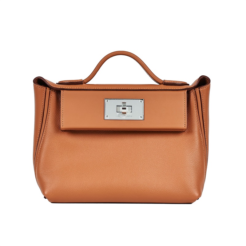 愛馬仕 Hermès 24/24 21 手提包 24/24/21 W HA 686 FW W刻金棕銀釦24/24 MINI 原廠盒子/防塵袋2/背帶