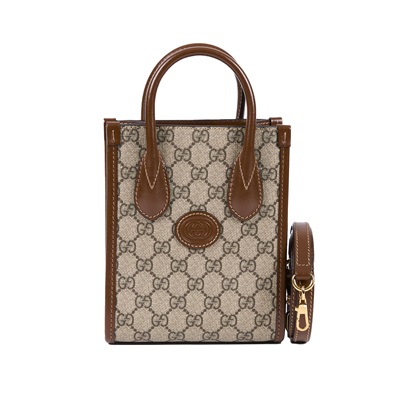 古馳 GUCCI Interlocking G 迷你 手提袋 671623 咖INTERLOCKING 琴譜包 防塵袋/背帶