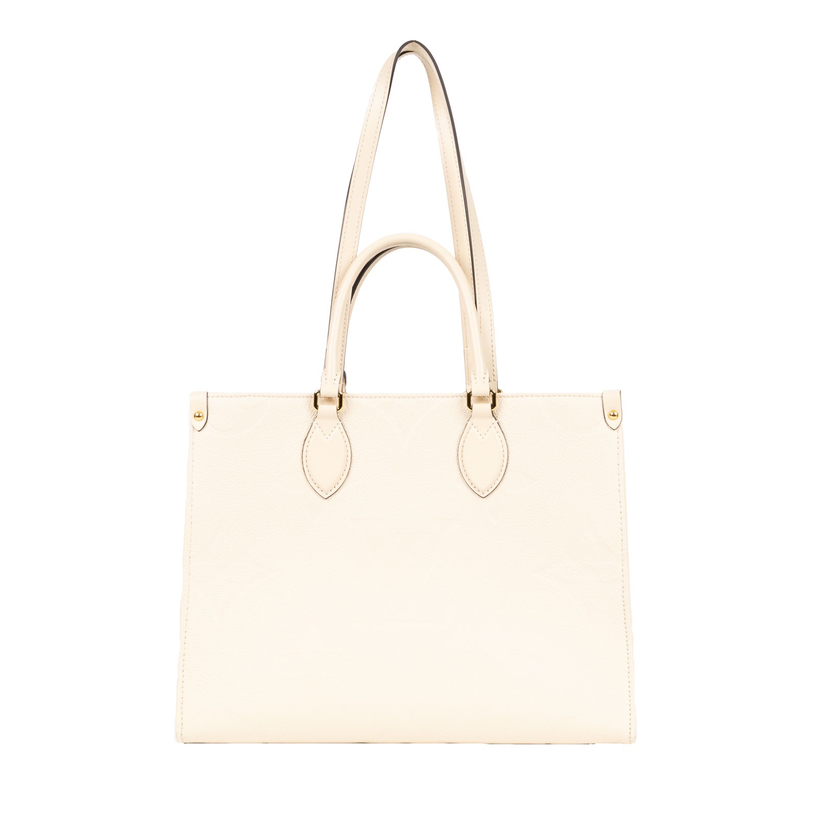 路易威登 LOUIS VUITTON OnTheGo MM 米色 壓花 手提 肩背包 M45607 晶片款 奶油色原花壓紋ON THE GO MM 無附屬品