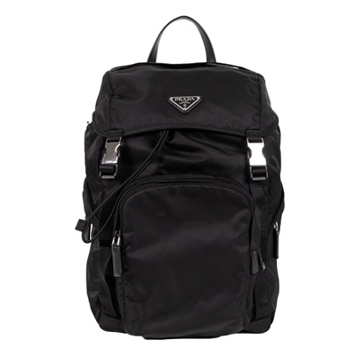 普拉達 PRADA Re-Nylon Saffiano皮革 背囊 2VZ135_2DMG 黑Saffiano 尼龍後背包 防塵袋