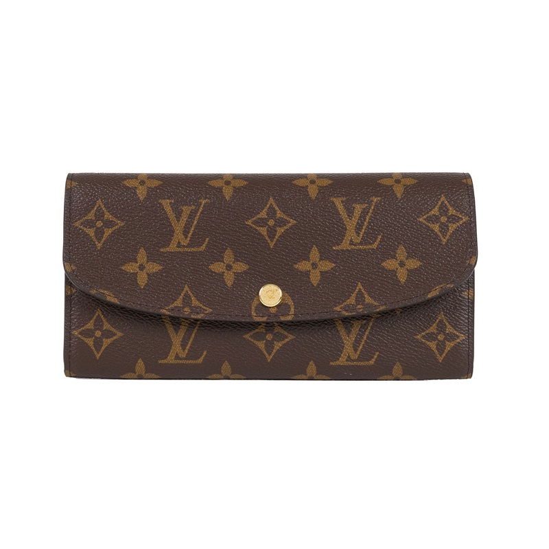 路易威登 LOUIS VUITTON Emilie 長夾 經典帆布 芭蕾粉色 M61289 晶片款 原花內拼粉EMILIE掀蓋長夾 原廠盒子/防塵袋