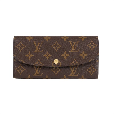 路易威登 LOUIS VUITTON Emilie 長夾 經典帆布 芭蕾粉色 M61289 晶片款 原花內拼粉EMILIE掀蓋長夾 原廠盒子/防塵袋
