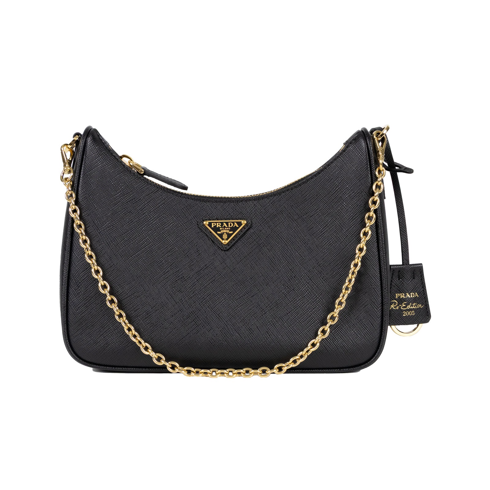 普拉達 PRADA Re-Edition 2005 納帕軟皮手袋 1BH204_2C6A 黑牛皮三合一 原廠盒子/防塵袋2/背帶2/內袋/發票