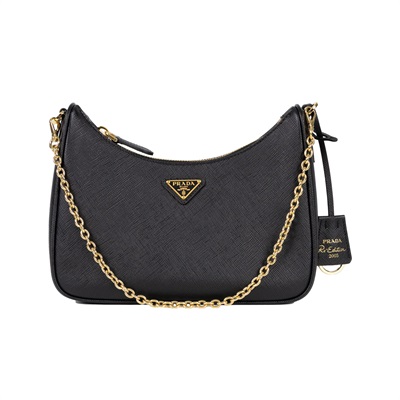普拉達 PRADA Re-Edition 2005 納帕軟皮手袋 1BH204_2C6A 黑牛皮三合一 原廠盒子/防塵袋2/背帶2/內袋/發票