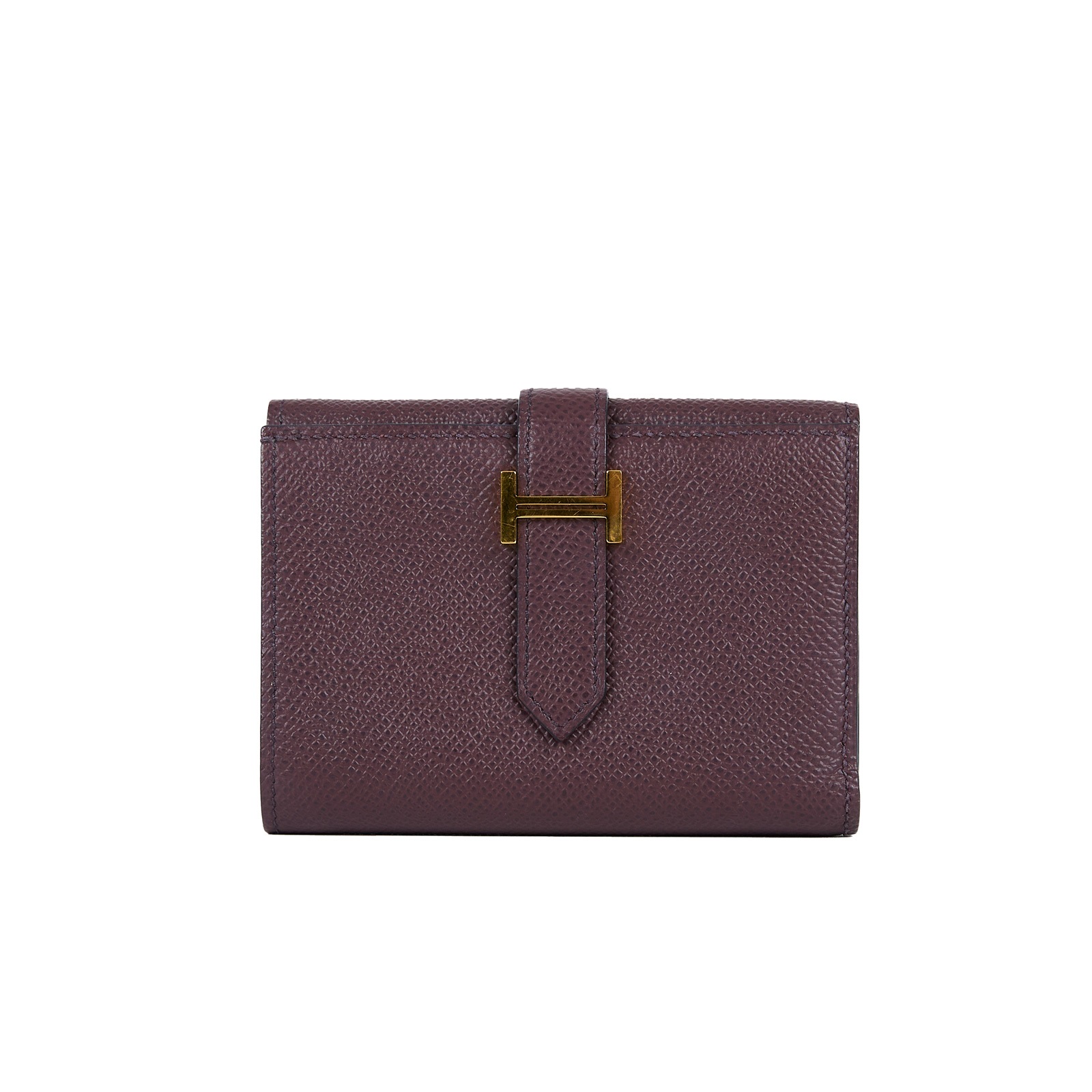 愛馬仕 Hermès Bearn 短夾 BEARN Z AI 002 CA Z刻 暗紅金BEARN短夾 原廠盒子