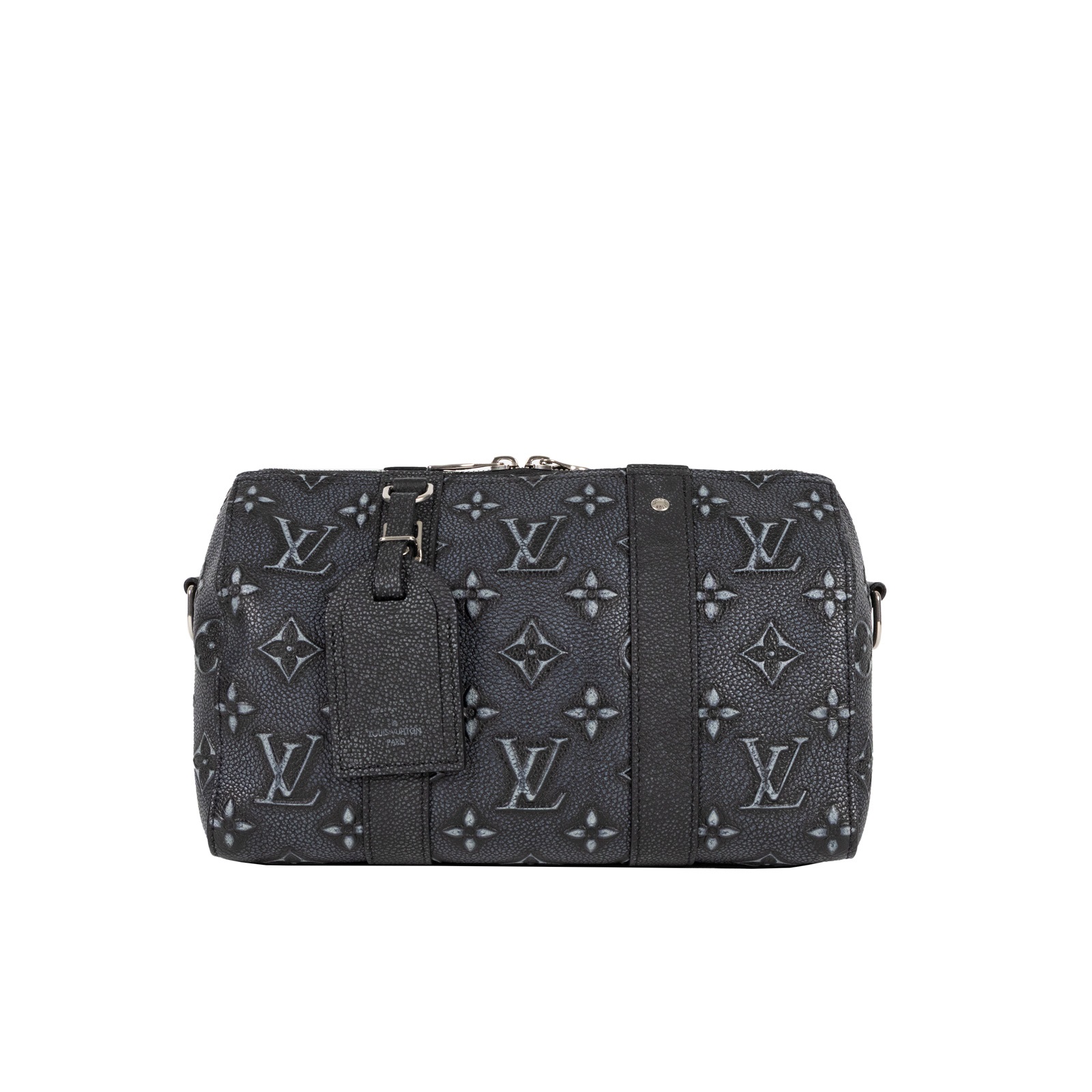 路易威登 LOUIS VUITTON City Keepall 肩背 枕頭包 M21448 晶片款 炭灰仿舊皮CITY KEPPALL25 防塵袋/背帶