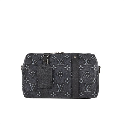 路易威登 LOUIS VUITTON City Keepall 肩背 枕頭包 M21448 晶片款 炭灰仿舊皮CITY KEPPALL25 防塵袋/背帶