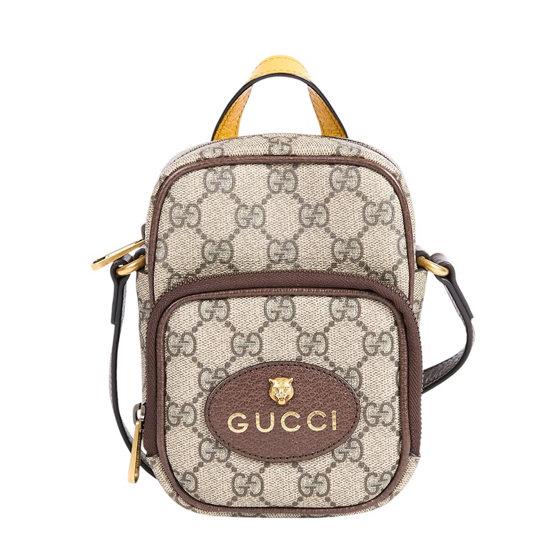 古馳 GUCCI Neo Vintage 迷你 GG 手提/斜背手機包 658556 原花GG紋虎頭肩背包 無附屬品