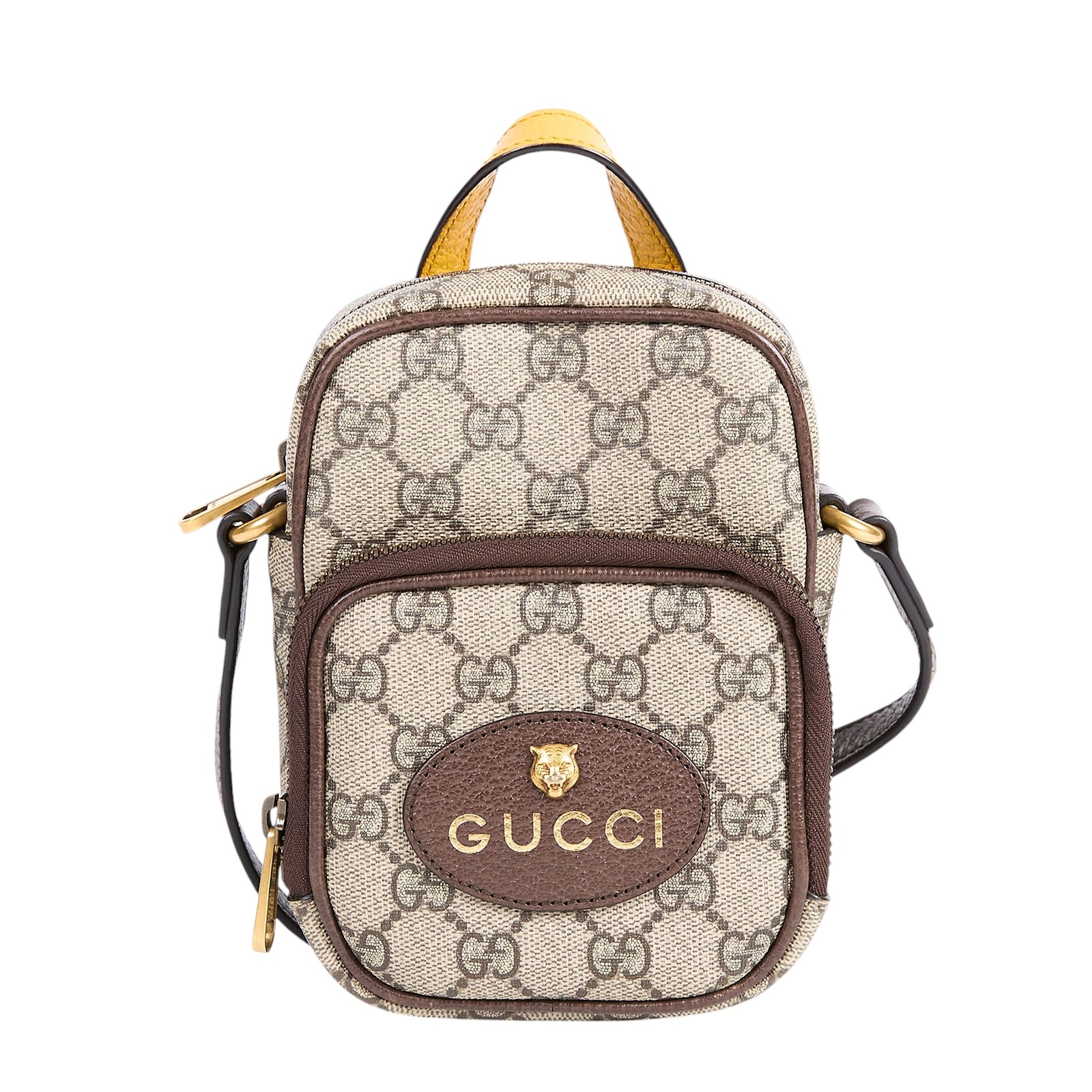 古馳 GUCCI Neo Vintage 迷你 GG 手提/斜背手機包 658556 原花GG紋虎頭肩背包 無附屬品