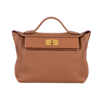 愛馬仕 Hermès 24/24 29 手提包 24/24/29 Y HA 438 RN Y刻金棕金24/24 29CM 原廠盒子/防塵袋2/背帶/購買證明