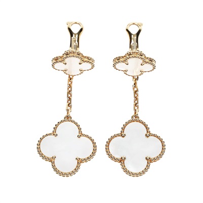 梵克雅寶 Van Cleef & Arpels Magic Alhambra耳環，2枚墜飾 VCARD78800  原廠盒子/保證卡/購買證明