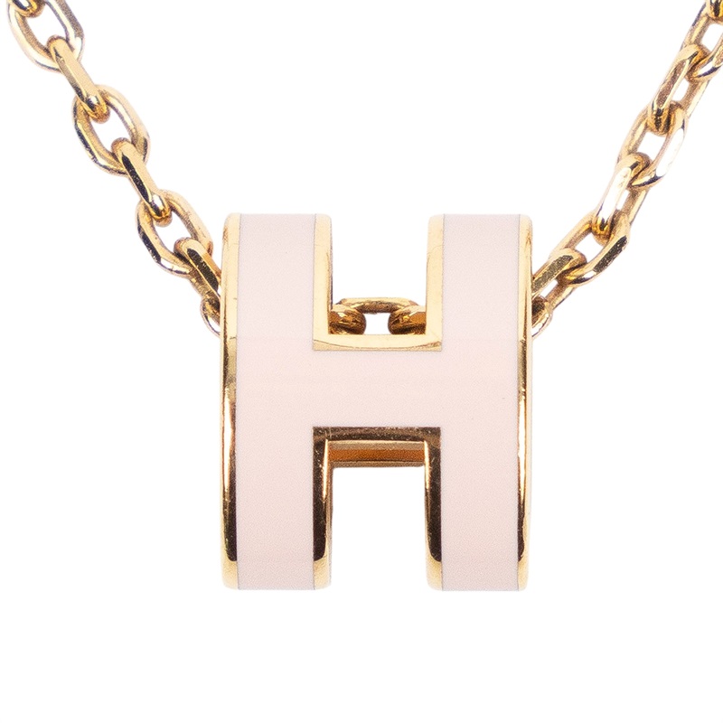 愛馬仕 Hermès Mini Pop H 耳釘 POPHEMINI GD 02 72 粉金 MINI POP H 項鍊 原廠盒子/防塵袋