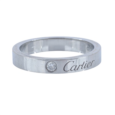 卡地亞 CARTIER C de 婚戒 1顆鑽石 B4051349 PT950單鑽戒指#49 原廠盒子2/證書