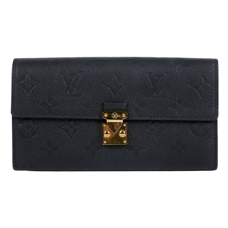 路易威登 LOUIS VUITTON Sarah 錢包 M82638 晶片款 黑壓紋Sarah長夾 原廠盒子/防塵袋