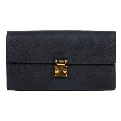 路易威登 LOUIS VUITTON Sarah 錢包 M82638 晶片款 黑壓紋Sarah長夾 原廠盒子/防塵袋