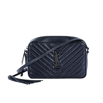 聖羅蘭 YSL SAINT LAURENT Lou 中型 山形紋 相機包 6125440EN04 黑山形流蘇相機包 防塵袋