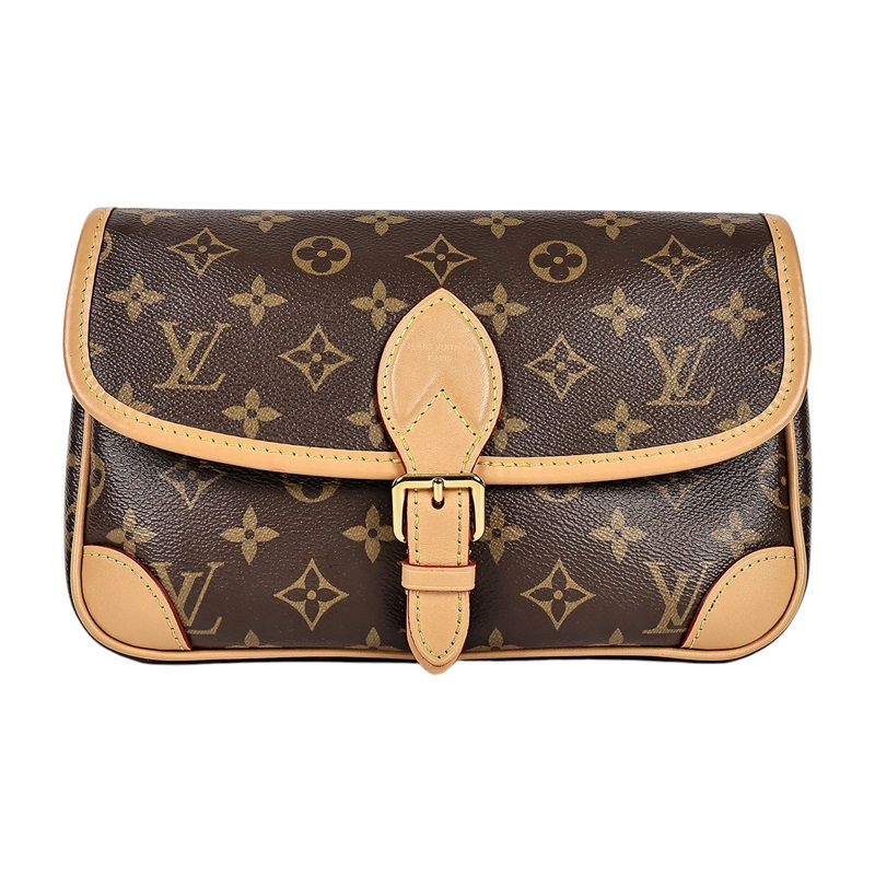 路易威登 LOUIS VUITTON Diane 腋下包法棍 單肩背包 經典帆布 M45985 晶片款 原花DIANE法棍包 原廠盒子/防塵袋/背帶2