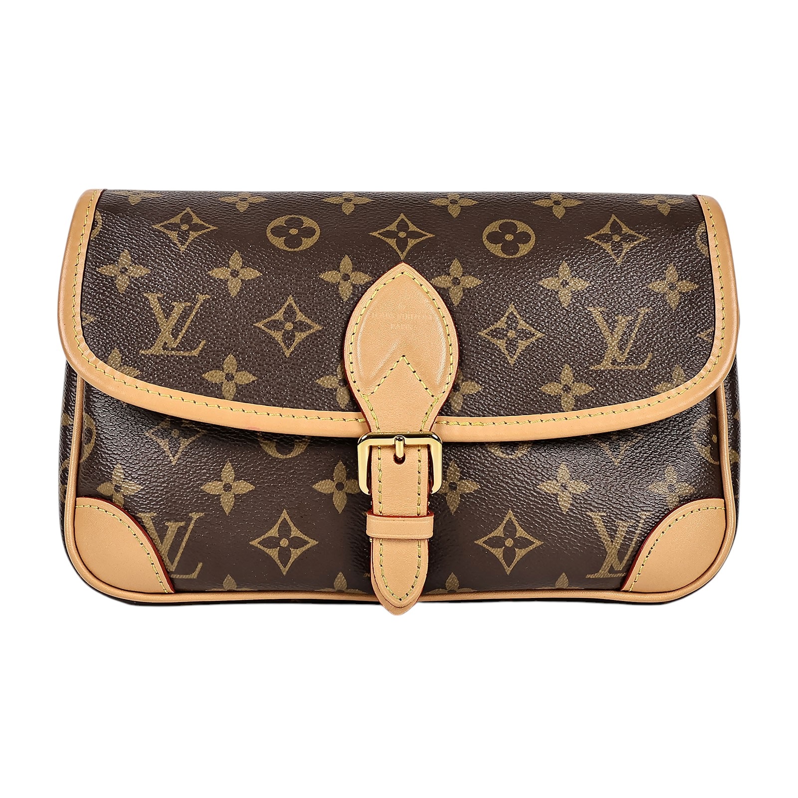 路易威登 LOUIS VUITTON Diane 腋下包法棍 單肩背包 經典帆布 M45985 晶片款 原花DIANE法棍包 原廠盒子/防塵袋/背帶2