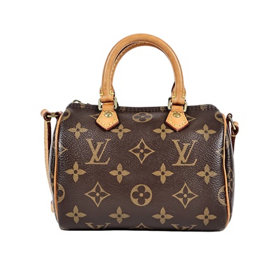 路易威登 LOUIS VUITTON Nano Speedy 經典帆布 手提 斜背 波士頓包 M61252 原花NANO SPEEDY 防塵袋