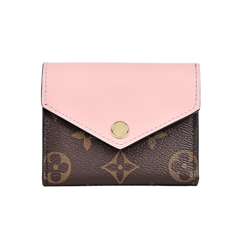 路易威登 LOUIS VUITTON Zoé Monogram塗層帆布 芭蕾粉牛皮 錢包 M62933 晶片款 原花拚粉紅Zoé短夾 原廠盒子/防塵袋