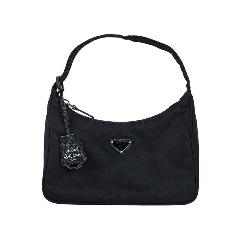 普拉達 PRADA Re-Edition 迷你 Hobo 包 1NE515_RDH0 黑尼龍HOBO腋下包 防塵袋/保證卡/吊牌